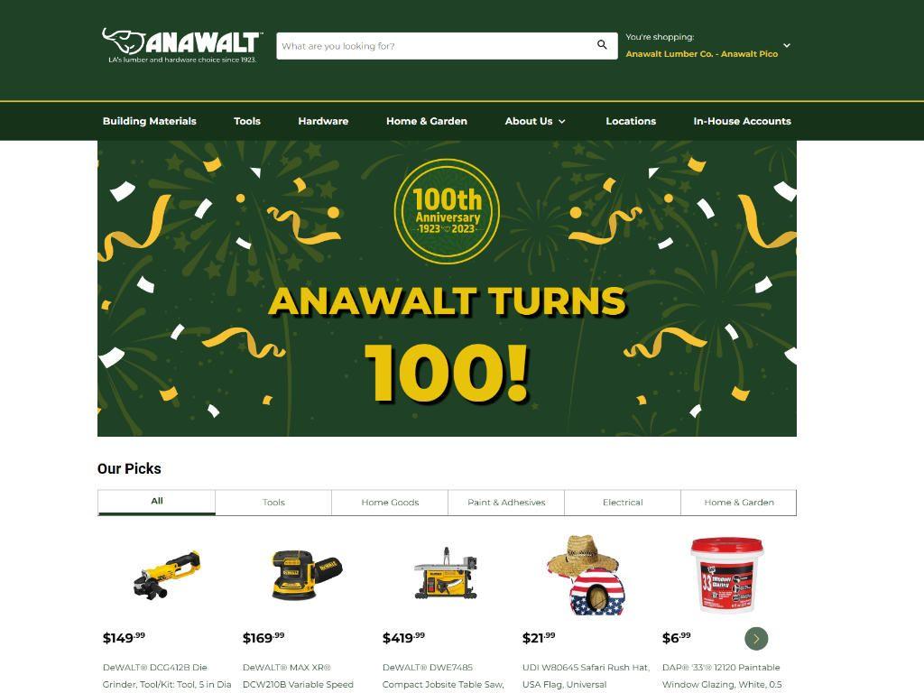 Anawalt Lumber Website