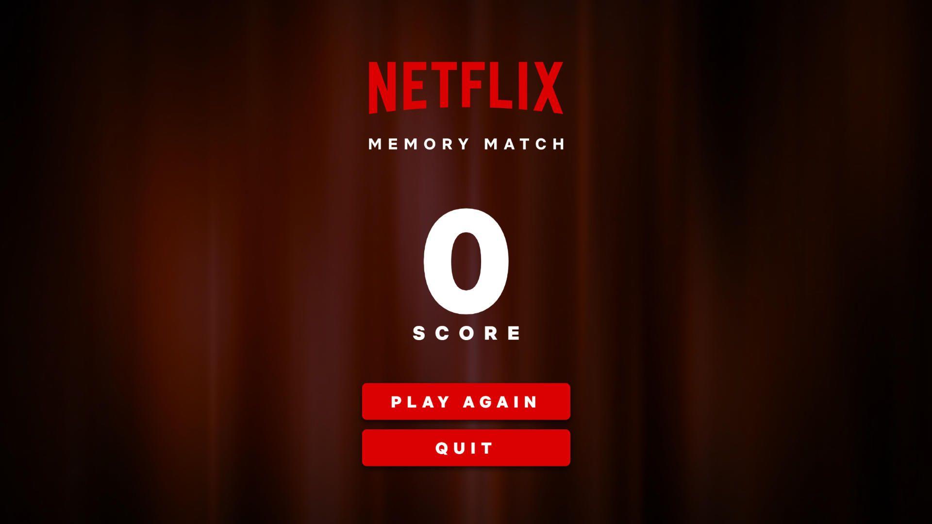 Netflix app game over screenshot